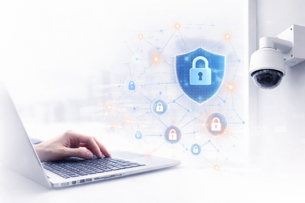 Illustration of a security shield with locks.